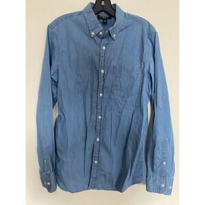 Nordstrom Mens Button Down Chambray Shirt Trim Fit Size Medium